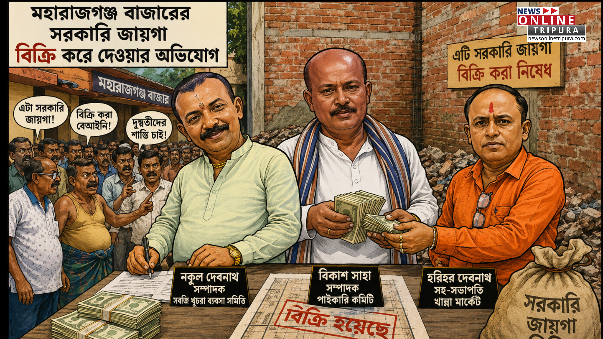 মহারাজগঞ্জ বাজারের সরকারি জায়গা বিক্রি করে দেওয়ার অভিযোগ!!