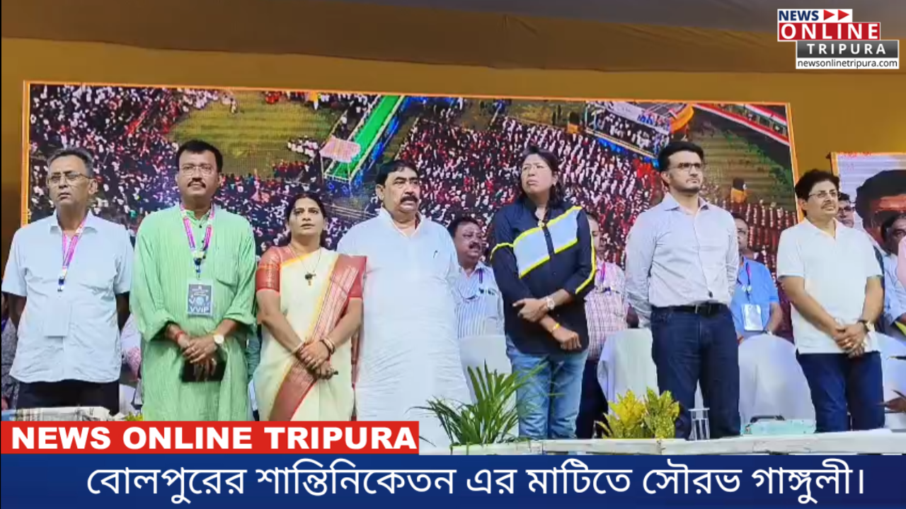 বোলপুরের শান্তিনিকেতন এর মাটিতে সৌরভ গাঙ্গুলী।